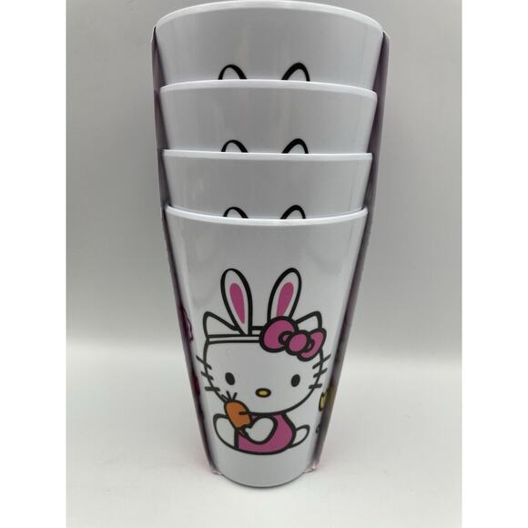 Hello Kitty Easter Bunny Tumbler Cups Set Of 4 Spring Holiday NEW - Picture 1 of 7
